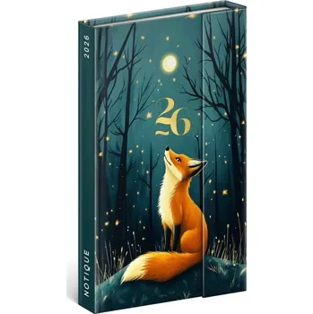 Diář Notique Týdenní Magnetický Diář Liška 2026, 13 x 21 cm - Východní