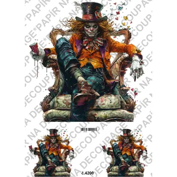 Umělecký papír Rýžový a soft papír na decoupage - Alenka v říši divů - KB04200 Materiál: Soft, Rozměr: A4