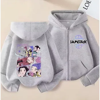 Chlapecký svetr KPop Demon Hunters (Lovkyně démonů) KPop Demon Hunters dětská mikina s potiskem (šedá) Varianta: No. 3, Velikost: 100