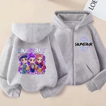 Chlapecký svetr KPop Demon Hunters (Lovkyně démonů) KPop Demon Hunters dětská mikina s potiskem (šedá) Varianta: No. 4, Velikost: 160