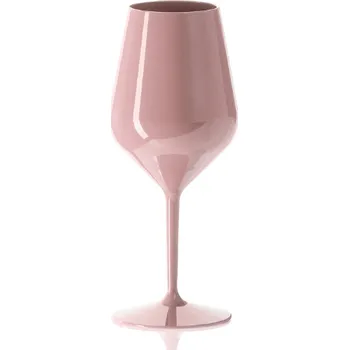 Kempingové nádobí Nerozbitná sklenice na víno BACKSTAGE 470 ml PASTELOVĚ RŮŽOVÁ
