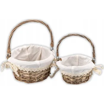 Velikonoční dekorace 2x Proutěný košík velikonoční dekorativní DEKORACE na vajíčka, košík na svěcení, 2 ks