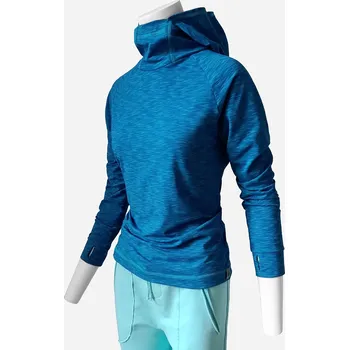 Dámská mikina BHiStyle Dámská mikina s kapucí CATHERINE turquoise & blue VELIKOST: XL