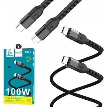 Datový kabel Kabel Denmen USB-C - USB-C 1 m černý