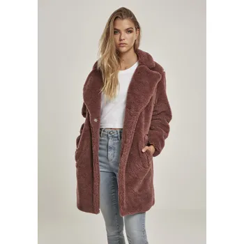 Dámský kabát Dámský oversized kabát Sherpa darkrose Urban Classics hnědá | tmavě červená 1788313