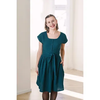 Dámské šaty Mušelínové šaty Olivie propínací nefritové Velikost: L