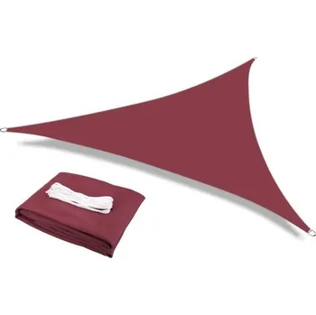 Stínicí technika Voděodolná trojúhelníková sluneční clona 3,6 x 3,6 x 3,6 m Markýza s 98% UV filtrem Plachta pro zahradu terasu balkon venkovní posezení kemping vínová