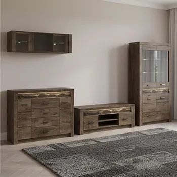 Obývací stěna Obývací stěna INDIANAPOLIS t | sestava F | jasan tmavý