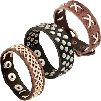 Náramek Sada 3 kožených náramků