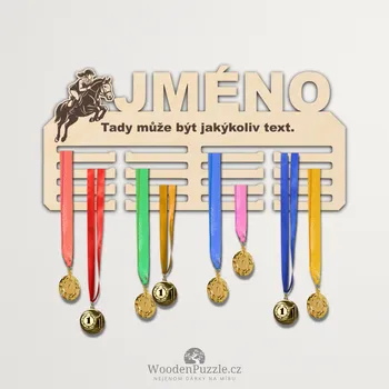věšák na medaile WoodenPuzzle.cz Věšák na medaile - parkur - žena Velikost: 30 cm