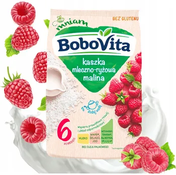 Bobovita Mléčná rýžová kaše s malinami 230 g