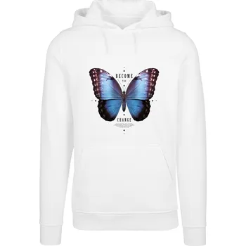 Pánská mikina Pánská mikina Become The Change Butterfly Hoody bílá Mister Tee bílá 2866195