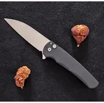 Pro-Tech Malibu Flipper Black Handle Stonewash Magnacut Wharncliffe Blade