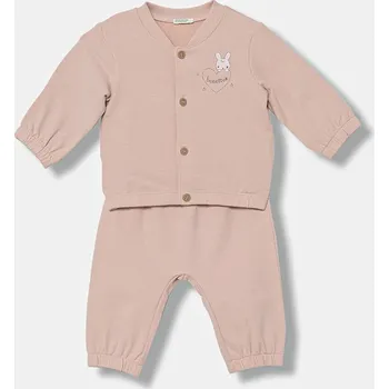 Kojenecká tepláková souprava United Colors of Benetton 3MDSAK017.W.seasonal růžová 03X, vel. 50