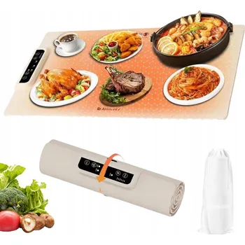 ELEKTRICKÝ OHŘEVNÝ PODNOS NA STŮL 60X38CM 3 ÚROVNĚ TEPLA SKLÁDACÍ 260W