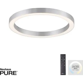 PAULNEUHAUS Paul Neuhaus LED stropní svítidlo PURE-LINES 50x50 CCT dálkový ovladač 2700-5000K hliník - PAUL NEUHAUS PN 6309-95