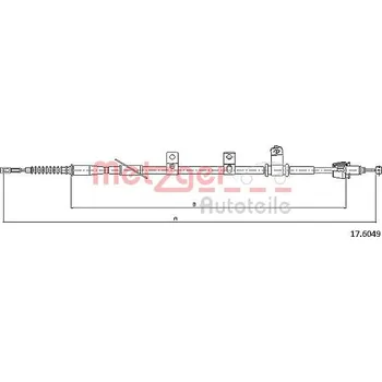 Lanko parkovací brzdy Tažné lanko, parkovací brzda METZGER 17.6049