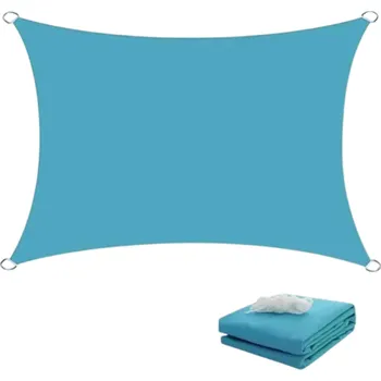 Stínicí technika Voděodolná stínící plachta markýza 300 x 400 cm Polyesterová plachta pro zahradu terasu balkon bazén pláž stan slunečník venkovní kempování modrá