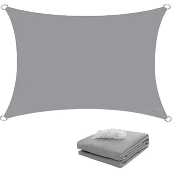 Stínicí technika Voděodolná stínící plachta markýza 200 x 400 cm Polyesterová plachta pro zahradu terasu balkon bazén pláž stan slunečník venkovní kempování šedá
