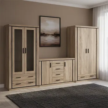 Obývací stěna Obývací stěna se skříní DALLAS s | sestava E | 3 díly | 331 cm | sonoma