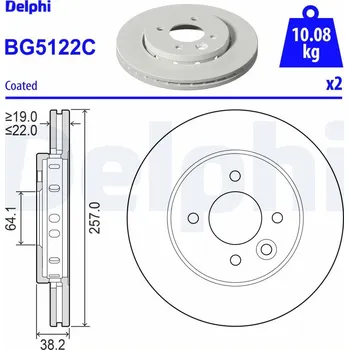 Brzdový kotouč Brzdový kotouč DELPHI BG5122C