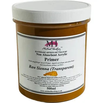 Primer Michael Harding pro akrylové i olejové malby - Raw Sienna Transparent Objem: 500 ml