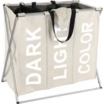 WENKO 3440113100 - Koš na prádlo TRIO 63x57 cm béžová/černá/stříbrná