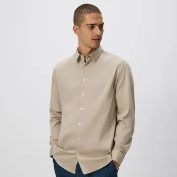 Pánská košile Reserved - Jednobarevná košile slim fit - béžová - TH535-08X - TH535-08X-M