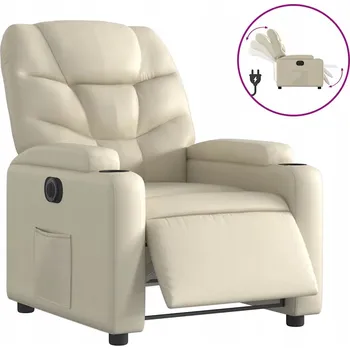 Křeslo Elektrické polohovací křeslo s náklonem 135°, krémové, 74x89x100 cm