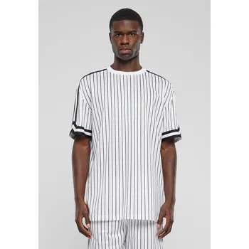 Pánské tričko Pánské tričko Oversized Striped Mesh Tee - bílo/černé Urban Classics bílá 2711304