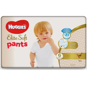 jednorázová plena HUGGIES Elite Soft Pants XXL velikost 6 Mega Box 32ks
