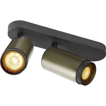 SLV - BIG WHITE GRIP! L SPOT CL, double, QPAR51, stropní svítidlo pro povrchovou montáž, válcové, 2 x max. 6 wattů, bronzová / černá - BIG WHITE (SLV) LA 1009098