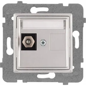 Elektrická zásuvka Anténní zásuvka nástěnná Polmark stříbrná