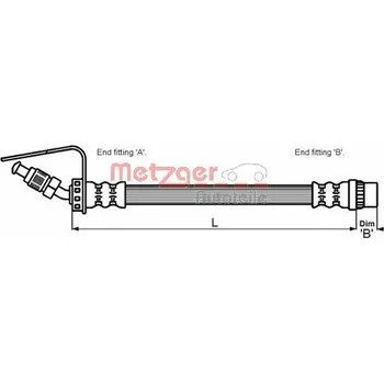 Brzdová hadice Brzdová hadice METZGER 4114761