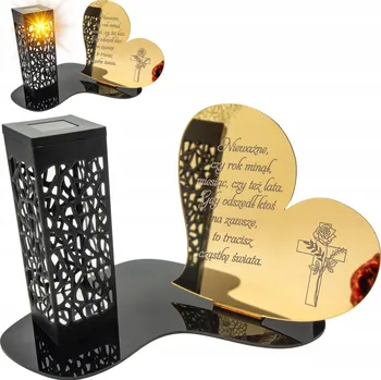 Smuteční dekorace Hřbitovní Svíčka LED SOŠKA Zlatá NA HŘBITOV HROB Velká věčná lampa na hrob