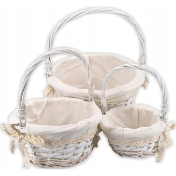 Velikonoční dekorace 3x VELIKONOČNÍ PLETENÝ KOŠÍK, OZDOBNÉ PLETENÉ KOŠE NA SVĚCENÍ, VAJÍČKA