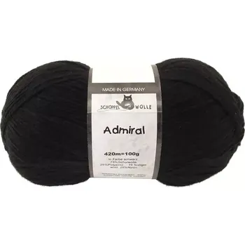 Příze Schoppel Wolle Admiral 880 Schwarz (Ponožková příze Admiral 880 Schwarz)