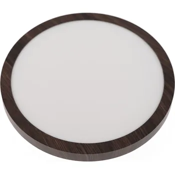 Stropní LED Panel Lily - Přisazený, 24W, 30cm Dřevěný dekor, Barva Tmavé dřevo