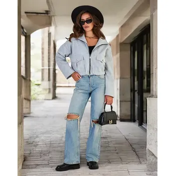 Dámská casual bunda Resti Women's Bomber Jacket Resti černá | šedá | světle modrá 3407673