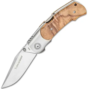 turistický batoh Viper Turn M390 Satin Plain Blade, Full Titanium, Poplar Wood Scales