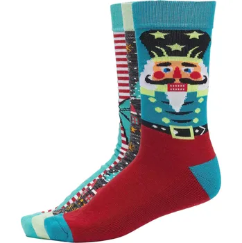 Pánské ponožky Vánoční ponožky Christmas nutcracker - 3-Pack multicolor Urban Classics šedá 1751164