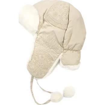 Čepice Zimní čepice Szaleo s klapkami na uši, béžová, univerzální velikost