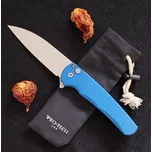 Pro-Tech Malibu Flipper Blue Handle Stonewash Magnacut Wharncliffe Blade