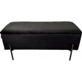 Taburet Taburet lavice čalouněná Lugano černá s úložným prostorem, styl glamour