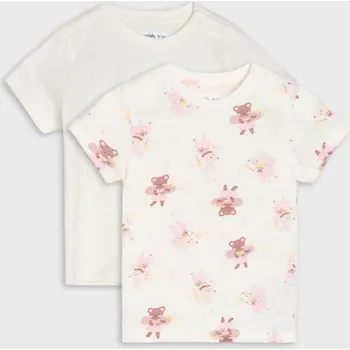 Dívčí tričko Sinsay - Sada 2 triček - krémová - 111FT-01X - 111FT-01X-74