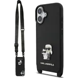 Karl Lagerfeld Saffiano Crossbody Popruh Metal Karl and Choupette kryt iPhone 17 černý