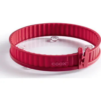 Forma na pečení Forma na koláč coox QUICHE průměr 26 cm se sklen. základnou a nožkami Barva: Červená