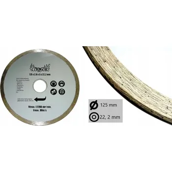 Řezný kotouč KOTOUČ DIAMANTOVÝ NA BETONU A ZDIVO PLNÝ 125x22.2mm