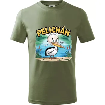Pelichán - Tričko dětské bavlněné - 98 cm / 2 roky ( Khaki )