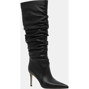 Dámské kozačky Kožené kozačky MICHAEL Michael Kors Dawn dámské, černá barva, na podpatku, 40F5DWHB6L.001 99X, EUR 36